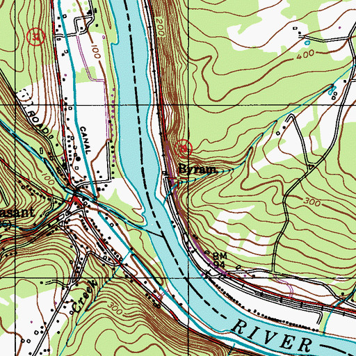 Topographic Map of Byram, NJ