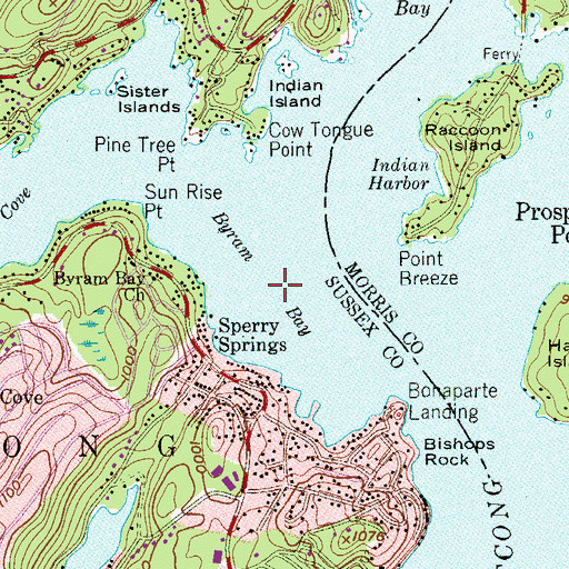 Topographic Map of Byram Bay, NJ