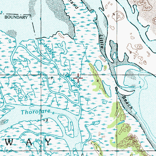 Topographic Map of Cabbage Thorofare, NJ