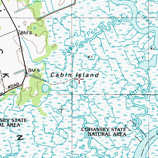 Topographic Map of Cabin Island, NJ