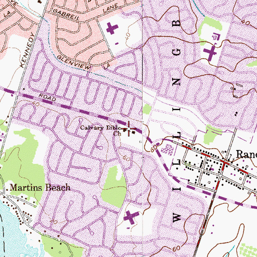 Topographic Map of Calvary Bible Church, NJ