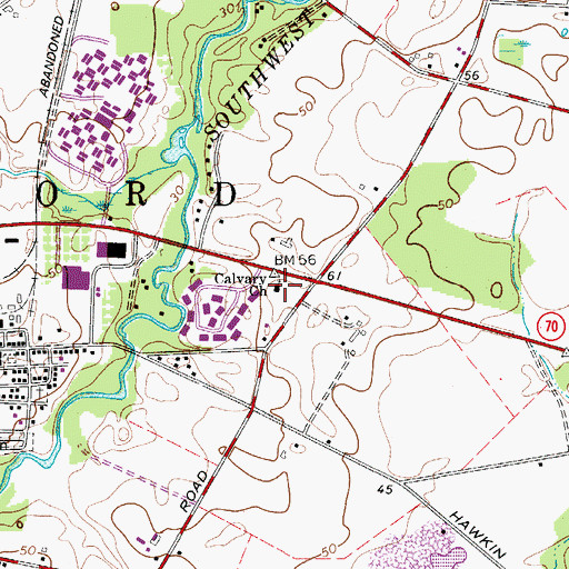 Topographic Map of Calvary Church, NJ