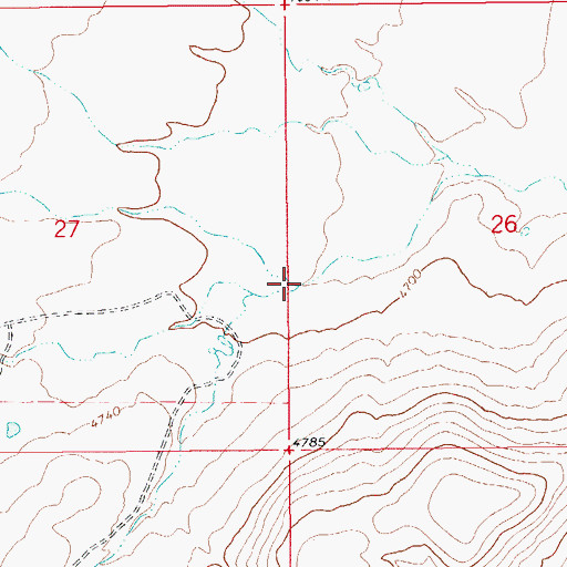 Topographic Map of North Oak Creek, AZ