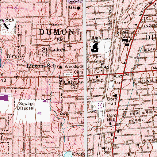 Topographic Map of Calvary United Methodist Church, NJ