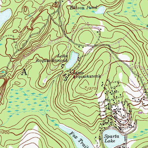 Topographic Map of Camp Acquackanonk, NJ