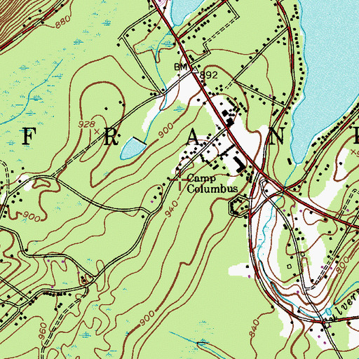 Topographic Map of Camp Columbus, NJ