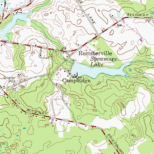 Topographic Map of Camp Edge, NJ