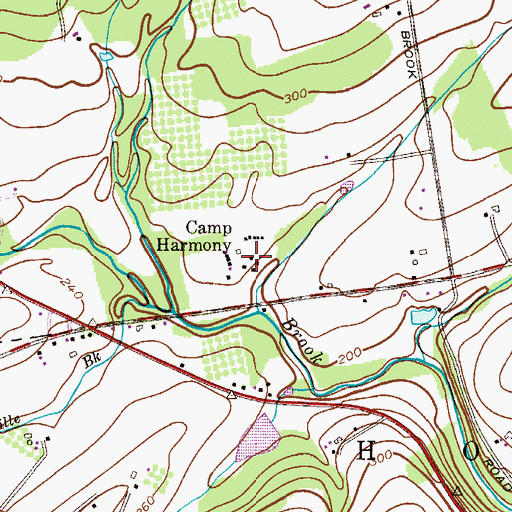 Topographic Map of Camp Harmony, NJ