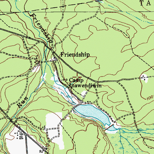 Topographic Map of Camp Inawendiwin, NJ