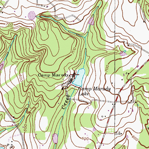 Topographic Map of Camp Marudy, NJ