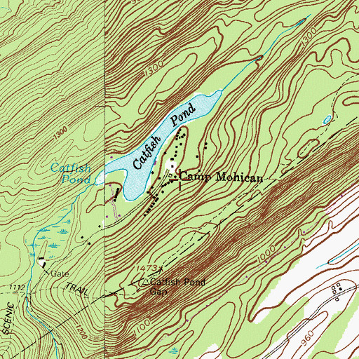 Topographic Map of Camp Mohican, NJ