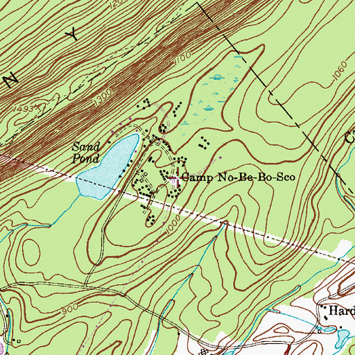 Topographic Map of Camp No-Be-Bo-Sco, NJ