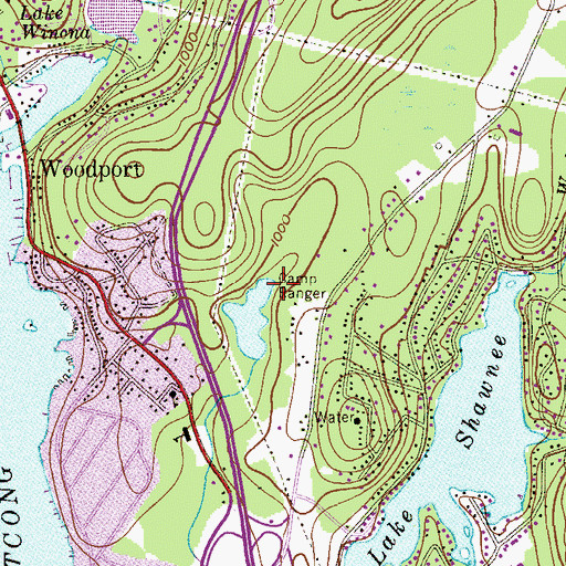 Topographic Map of Camp Ranger, NJ