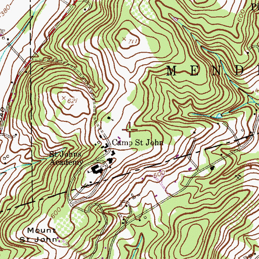 Topographic Map of Camp Saint John, NJ