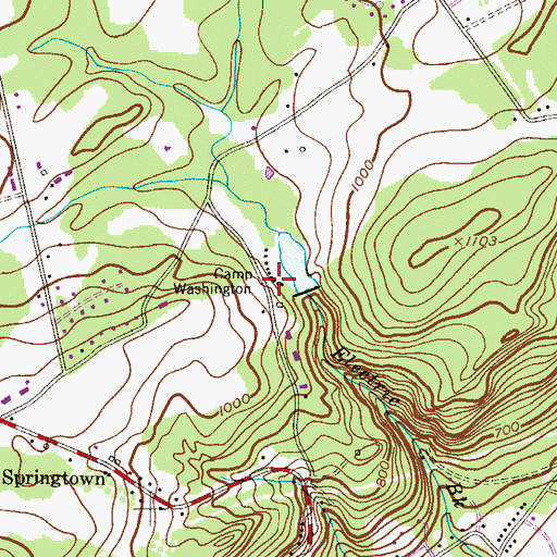 Topographic Map of Camp Washington, NJ