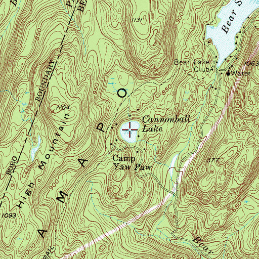 Topographic Map of Cannonball Lake, NJ