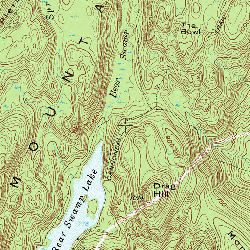 Topographic Map of Cannonball Trail, NJ