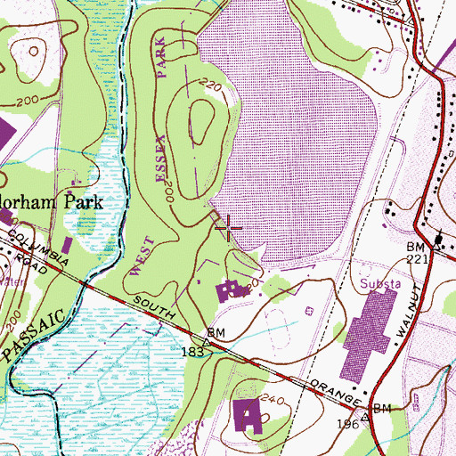 Topographic Map of Canoe Brook Reservoir Number Two, NJ