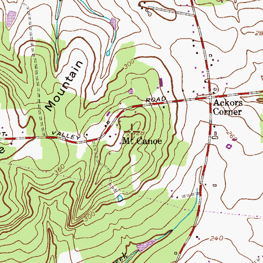 Topographic Map of Mount Canoe, NJ