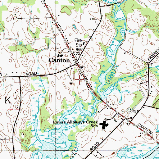 Topographic Map of Canton, NJ