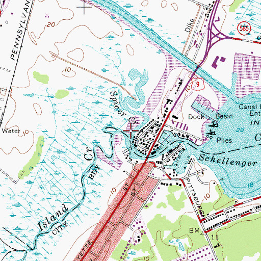 Topographic Map of Cape Island Creek, NJ