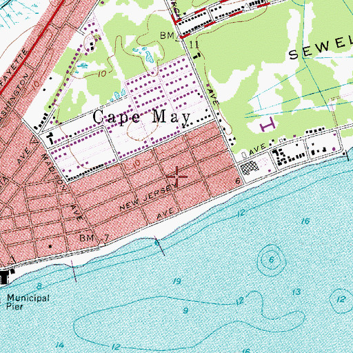 Topographic Map of Cape May, NJ