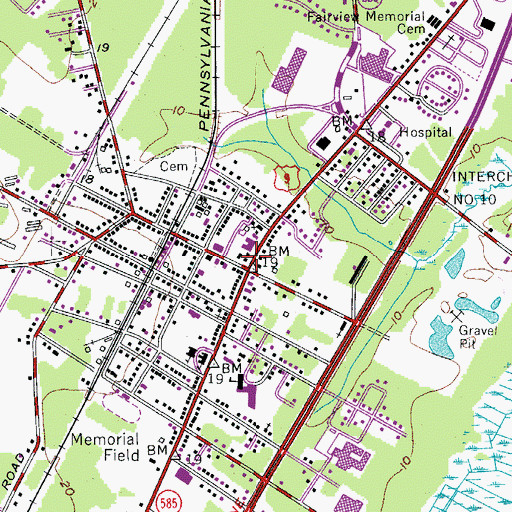 Topographic Map of Cape May Court House, NJ