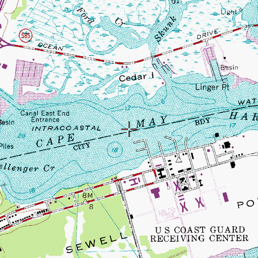 Topographic Map of Cape May Harbor, NJ
