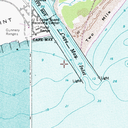 Topographic Map of Cape May Inlet, NJ