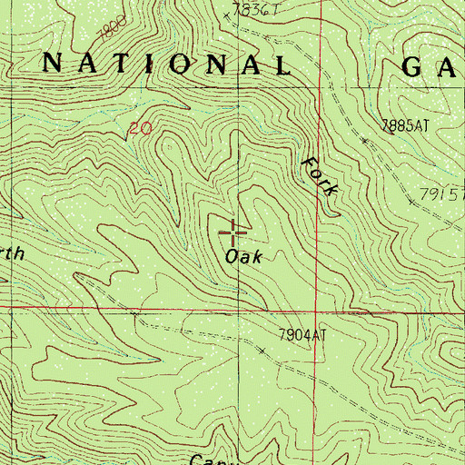 Topographic Map of North Oak Points, AZ