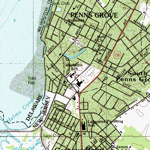 Topographic Map of Paul W Carleton Elementary School, NJ