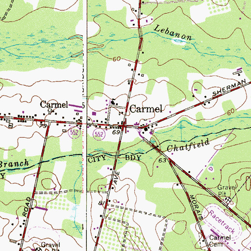 Topographic Map of Carmel, NJ