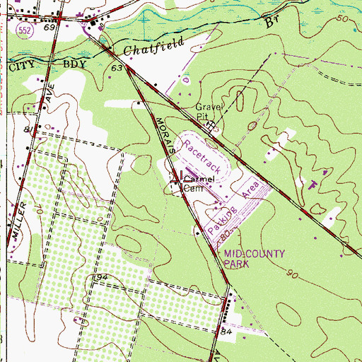 Topographic Map of CARMEL HEBREW CEMETERY, NJ