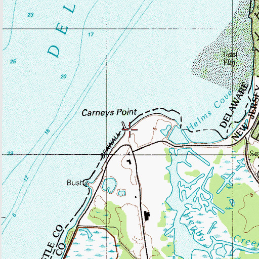 Topographic Map of Carneys Point, NJ