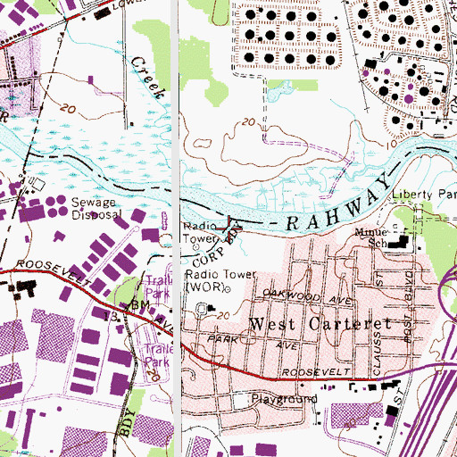 Topographic Map of Caseys Creek, NJ