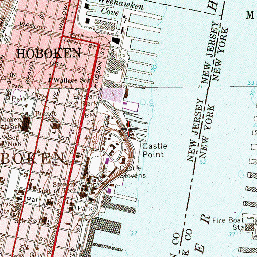 Topographic Map of Castle Stevens, NJ