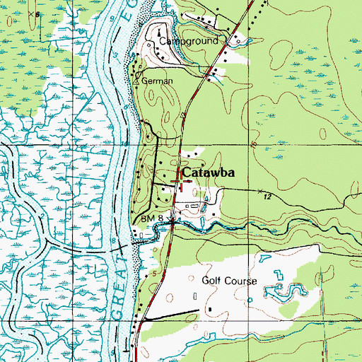 Topographic Map of Catawba, NJ