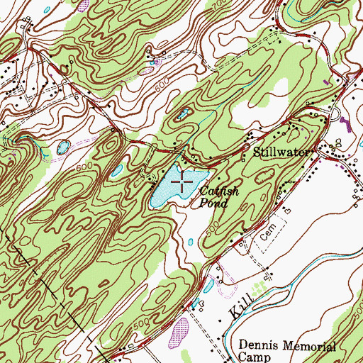 Topographic Map of Catfish Pond, NJ