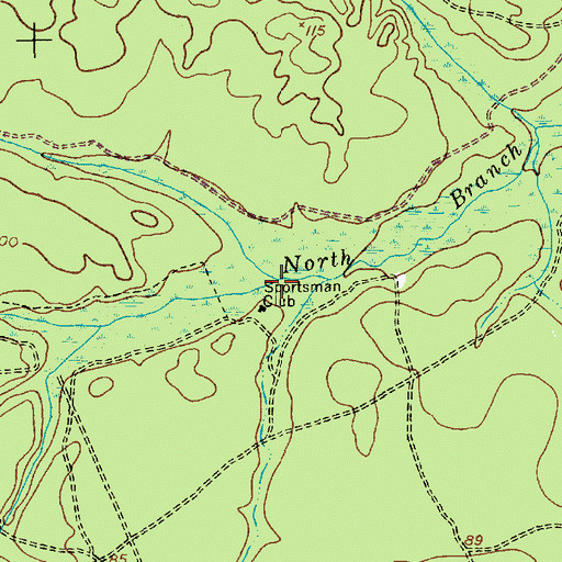 Topographic Map of Cave Cabin Branch, NJ