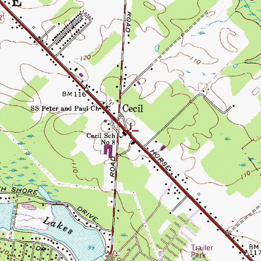 Topographic Map of Cecil School Number 8, NJ