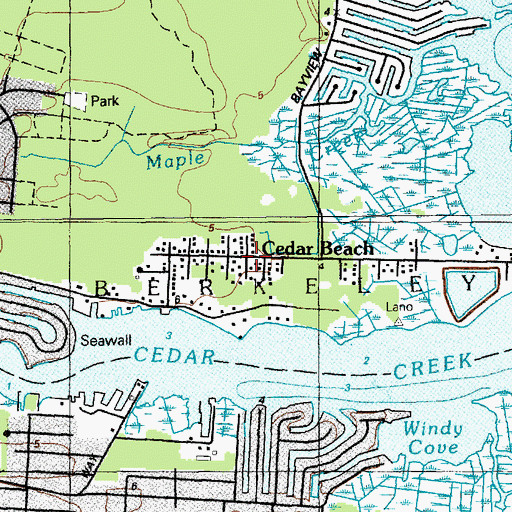 Topographic Map of Cedar Beach, NJ