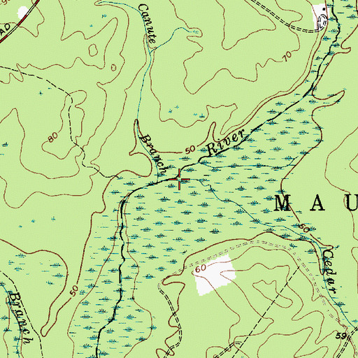 Topographic Map of Cedar Branch, NJ