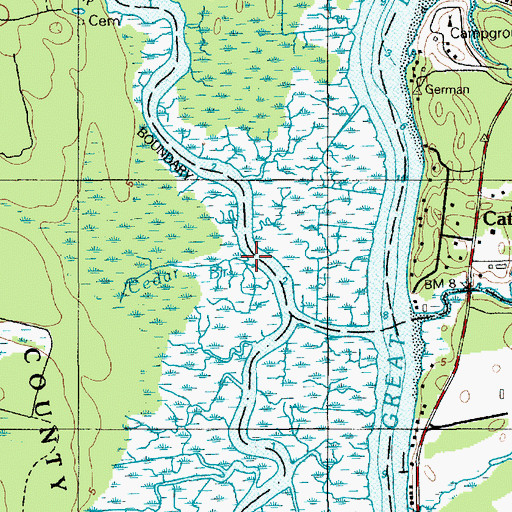 Topographic Map of Cedar Branch, NJ