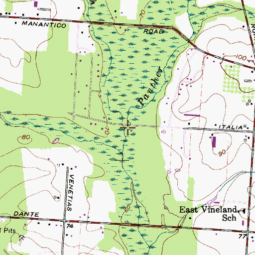 Topographic Map of Cedar Branch, NJ