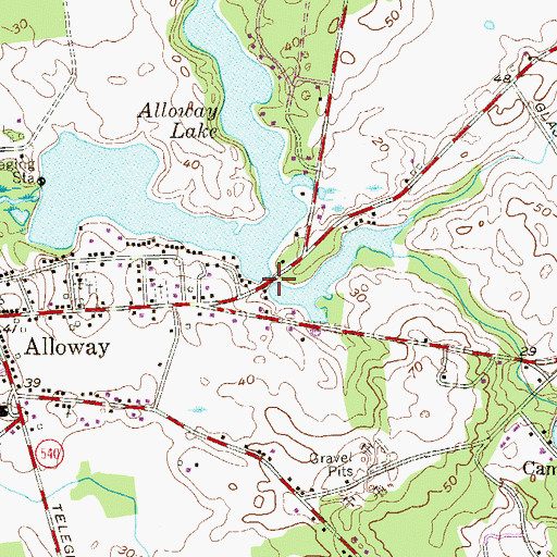 Topographic Map of Cedar Brook, NJ