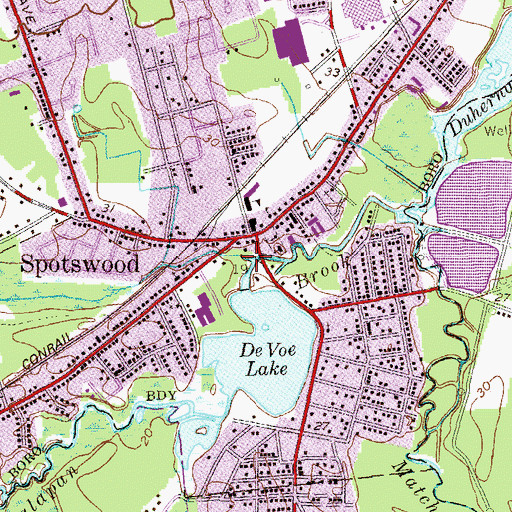 Topographic Map of Cedar Brook, NJ