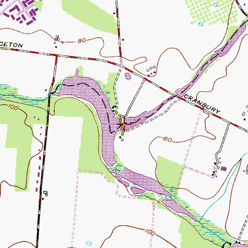 Topographic Map of Cedar Brook, NJ