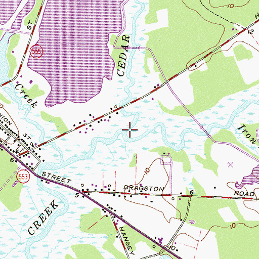 Topographic Map of Cedar Creek, NJ