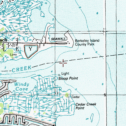 Topographic Map of Cedar Creek, NJ