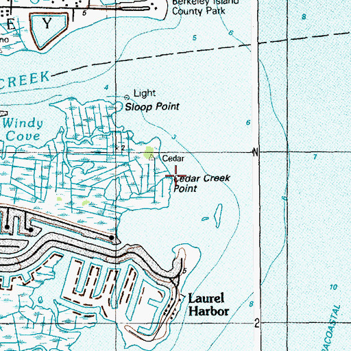 Topographic Map of Cedar Creek Point, NJ
